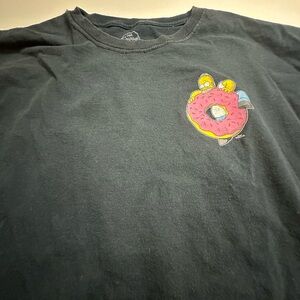 The Simpsons Black T-Shirt with Donut Graphic